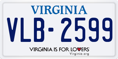VA license plate VLB2599