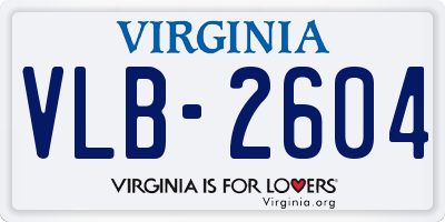 VA license plate VLB2604