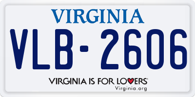 VA license plate VLB2606