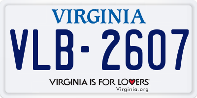 VA license plate VLB2607