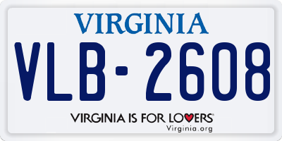 VA license plate VLB2608