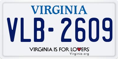 VA license plate VLB2609