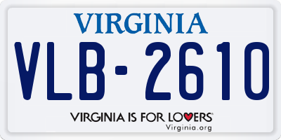 VA license plate VLB2610