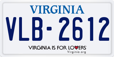 VA license plate VLB2612