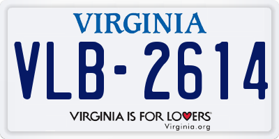 VA license plate VLB2614