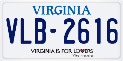 VA license plate VLB2616