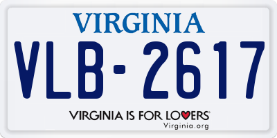 VA license plate VLB2617