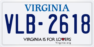VA license plate VLB2618