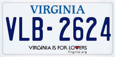 VA license plate VLB2624