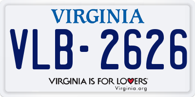 VA license plate VLB2626