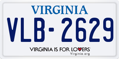 VA license plate VLB2629