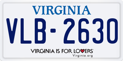 VA license plate VLB2630