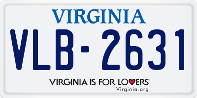 VA license plate VLB2631