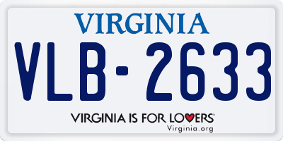 VA license plate VLB2633