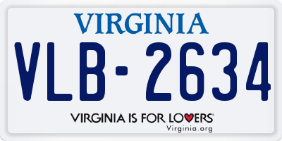 VA license plate VLB2634