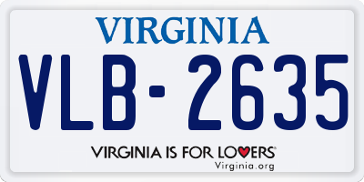 VA license plate VLB2635