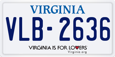 VA license plate VLB2636