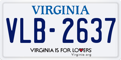 VA license plate VLB2637
