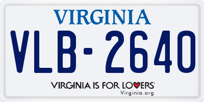 VA license plate VLB2640