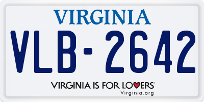 VA license plate VLB2642
