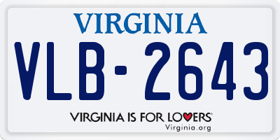 VA license plate VLB2643