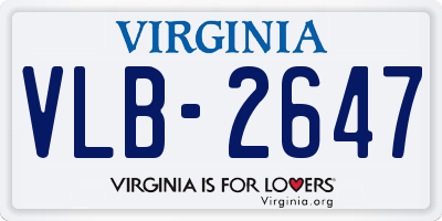 VA license plate VLB2647