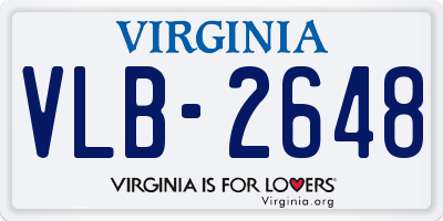 VA license plate VLB2648
