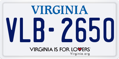 VA license plate VLB2650