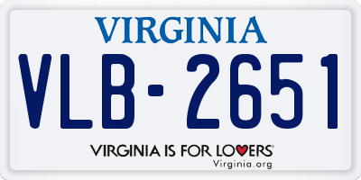 VA license plate VLB2651