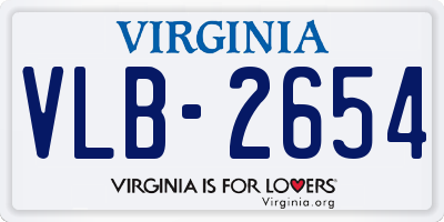 VA license plate VLB2654