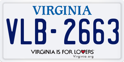 VA license plate VLB2663