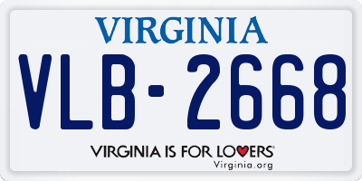 VA license plate VLB2668