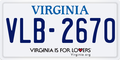VA license plate VLB2670