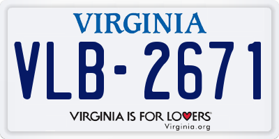 VA license plate VLB2671
