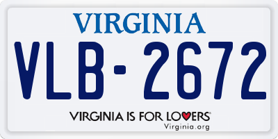 VA license plate VLB2672