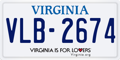 VA license plate VLB2674