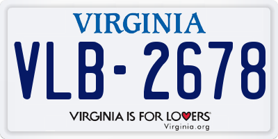 VA license plate VLB2678