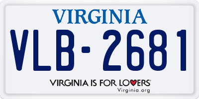 VA license plate VLB2681