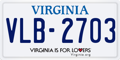 VA license plate VLB2703