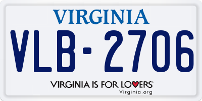 VA license plate VLB2706