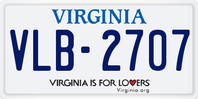 VA license plate VLB2707