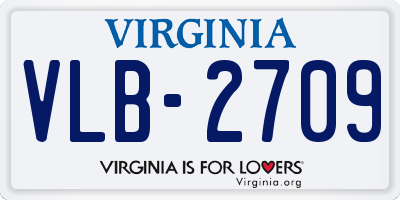 VA license plate VLB2709