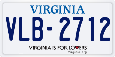 VA license plate VLB2712