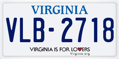 VA license plate VLB2718