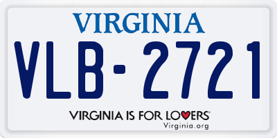 VA license plate VLB2721