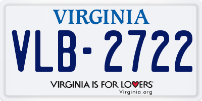 VA license plate VLB2722