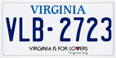 VA license plate VLB2723