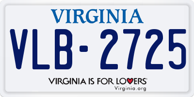 VA license plate VLB2725