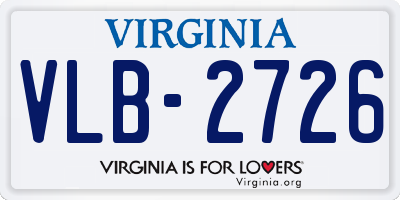 VA license plate VLB2726