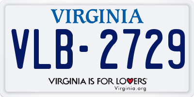 VA license plate VLB2729